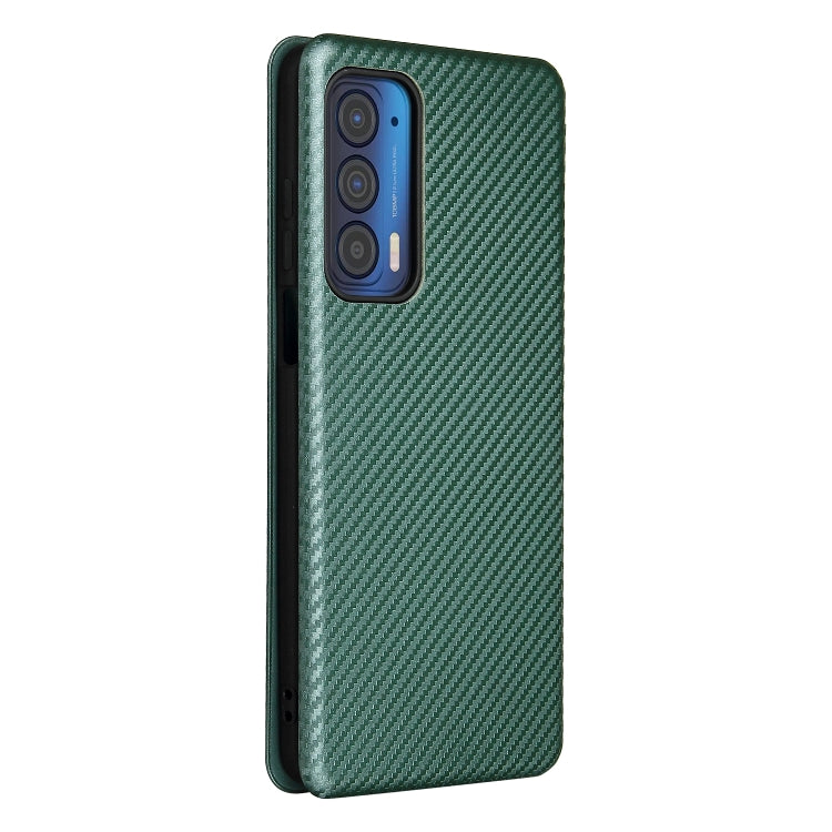 For Motorola Edge 2021 Carbon Fiber Texture Leather Phone Case with Card Slot