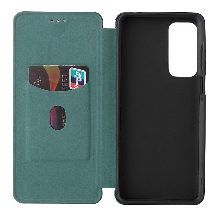 For Motorola Edge 2021 Carbon Fiber Texture Leather Phone Case with Card Slot