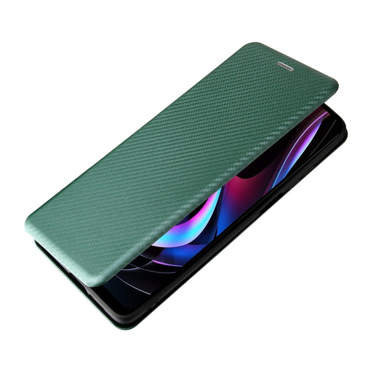 For Motorola Edge 2021 Carbon Fiber Texture Leather Phone Case with Card Slot