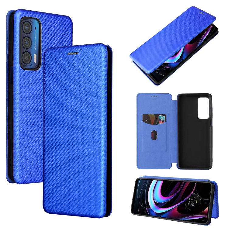 For Motorola Edge 2021 Carbon Fiber Texture Leather Phone Case with Card Slot