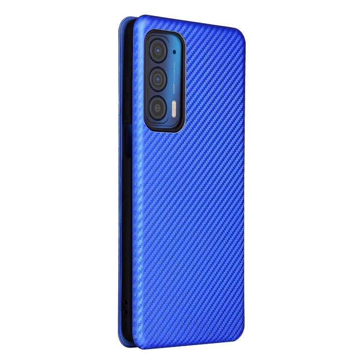 For Motorola Edge 2021 Carbon Fiber Texture Leather Phone Case with Card Slot
