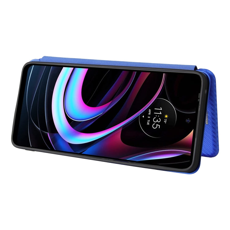 For Motorola Edge 2021 Carbon Fiber Texture Leather Phone Case with Card Slot