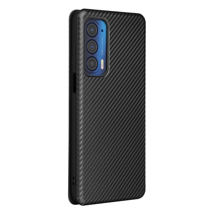 For Motorola Edge 2021 Carbon Fiber Texture Leather Phone Case with Card Slot