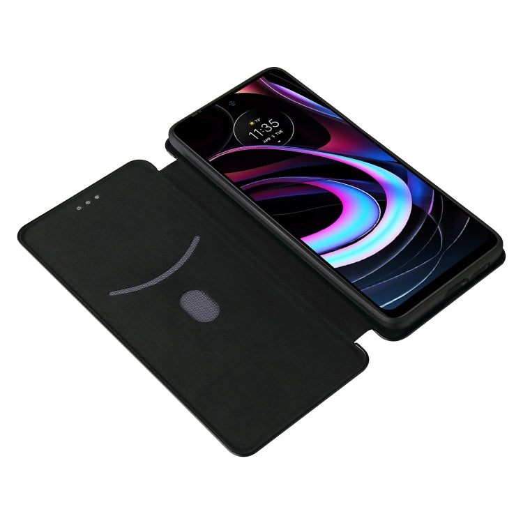 For Motorola Edge 2021 Carbon Fiber Texture Leather Phone Case with Card Slot