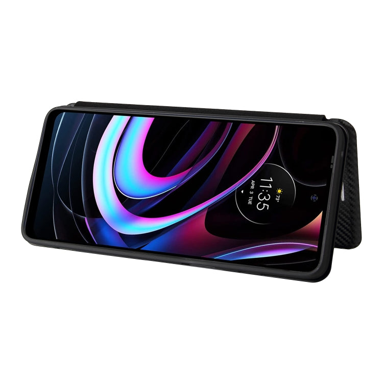 For Motorola Edge 2021 Carbon Fiber Texture Leather Phone Case with Card Slot