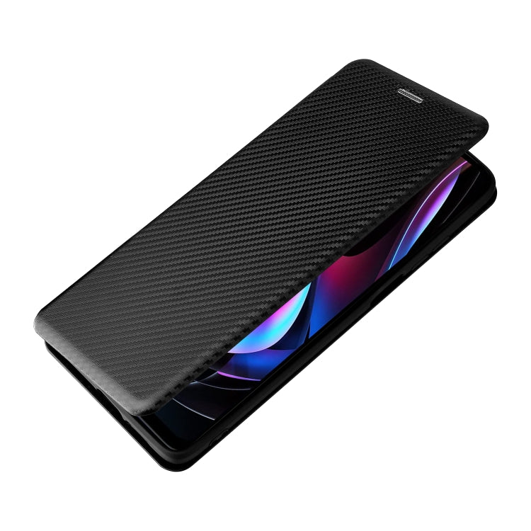 For Motorola Edge 2021 Carbon Fiber Texture Leather Phone Case with Card Slot