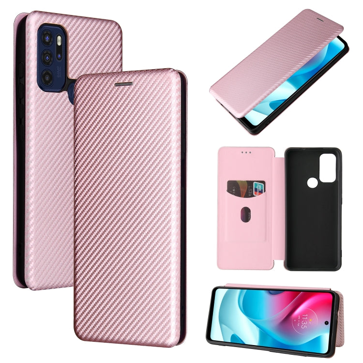 For Motorola Moto G60S Carbon Fiber Texture Leather Phone Case with Card Slot