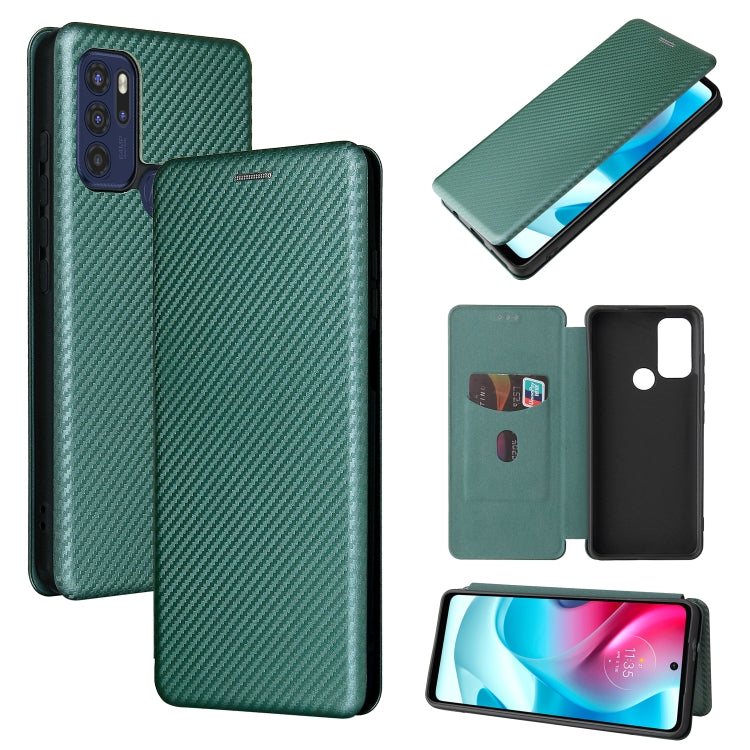 For Motorola Moto G60S Carbon Fiber Texture Leather Phone Case with Card Slot