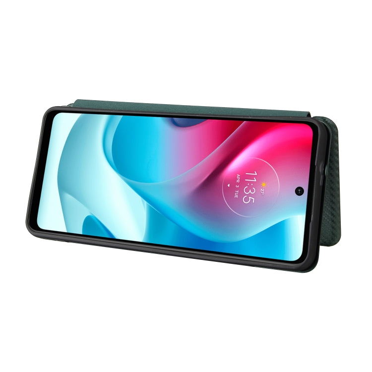 For Motorola Moto G60S Carbon Fiber Texture Leather Phone Case with Card Slot
