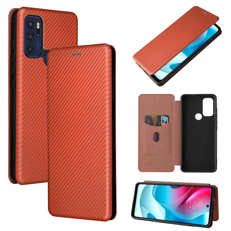 For Motorola Moto G60S Carbon Fiber Texture Leather Phone Case with Card Slot