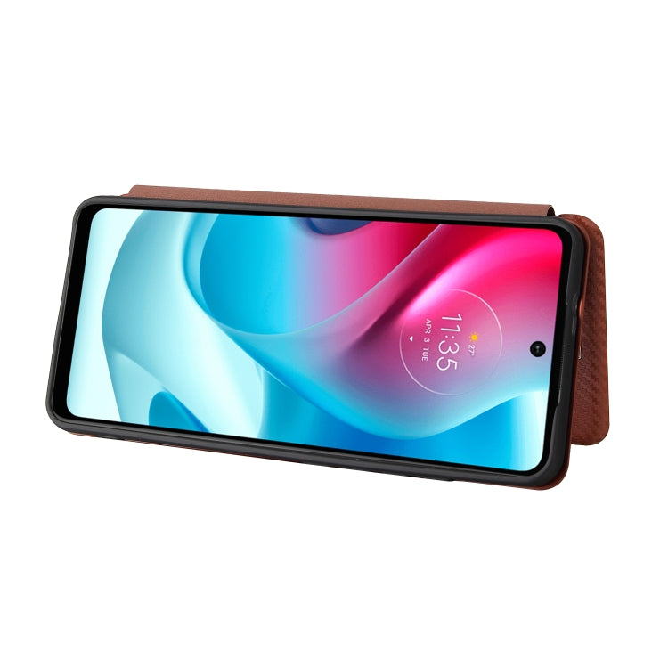 For Motorola Moto G60S Carbon Fiber Texture Leather Phone Case with Card Slot