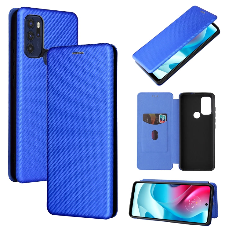 For Motorola Moto G60S Carbon Fiber Texture Leather Phone Case with Card Slot