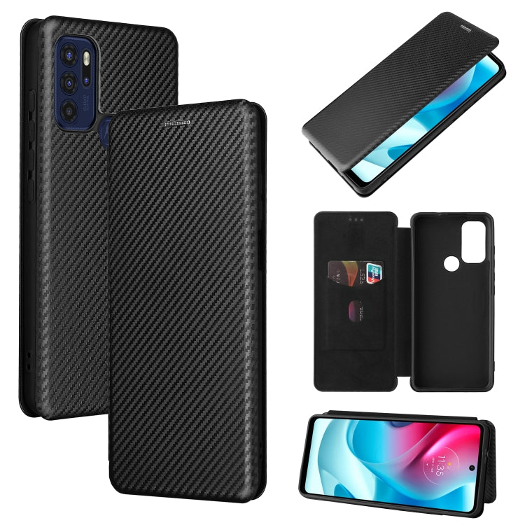 For Motorola Moto G60S Carbon Fiber Texture Leather Phone Case with Card Slot