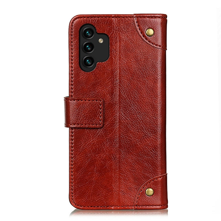 For Samsung Galaxy A13 4G Copper Buckle Nappa Texture Horizontal Flip Leather Phone Case