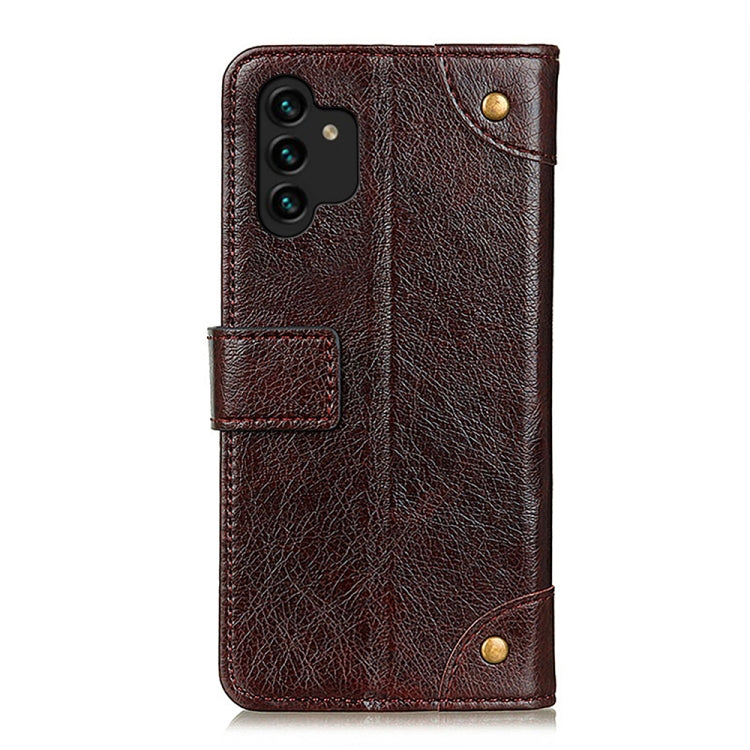 For Samsung Galaxy A13 4G Copper Buckle Nappa Texture Horizontal Flip Leather Phone Case
