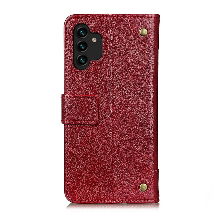 For Samsung Galaxy A13 4G Copper Buckle Nappa Texture Horizontal Flip Leather Phone Case