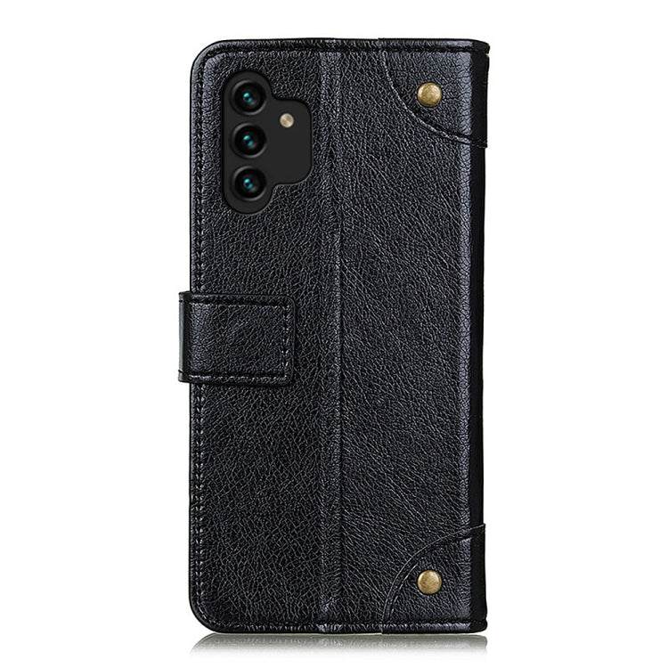 For Samsung Galaxy A13 4G Copper Buckle Nappa Texture Horizontal Flip Leather Phone Case