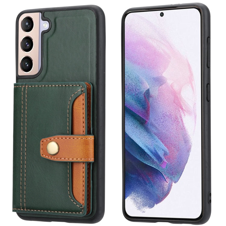 For Samsung Galaxy S22+ 5G Calfskin Color Matching TPU + PU Phone Case