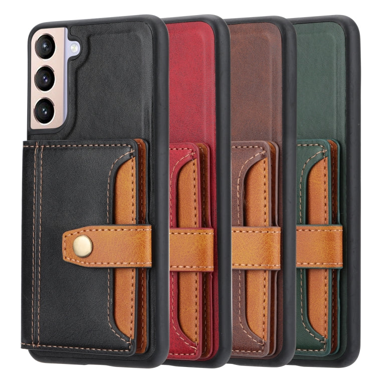 For Samsung Galaxy S22 5G Calfskin Color Matching TPU + PU Phone Case