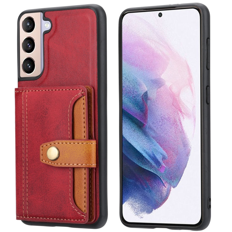 For Samsung Galaxy S22 5G Calfskin Color Matching TPU + PU Phone Case