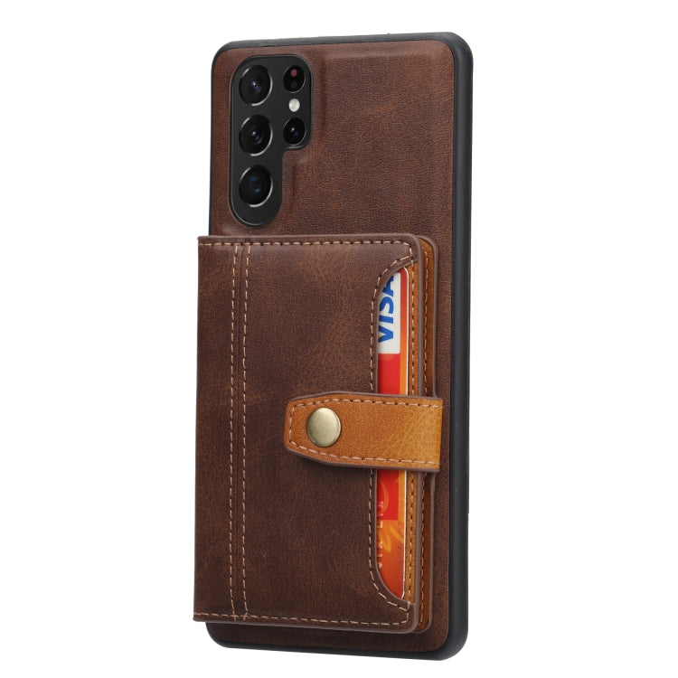 For Samsung Galaxy S22 Ultra 5G Calfskin Color Matching TPU + PU Phone Case