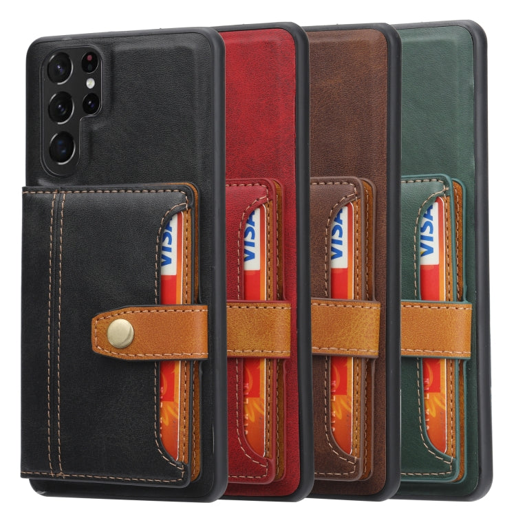 For Samsung Galaxy S22 Ultra 5G Calfskin Color Matching TPU + PU Phone Case