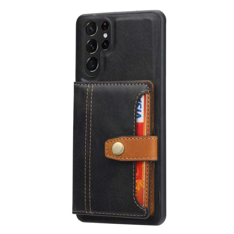 For Samsung Galaxy S22 Ultra 5G Calfskin Color Matching TPU + PU Phone Case
