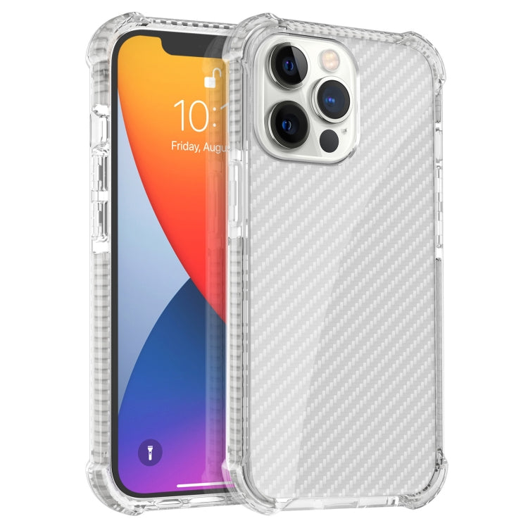 For iPhone 13 Pro Max Carbon Fiber Texture Four-corner Shockproof Phone Case