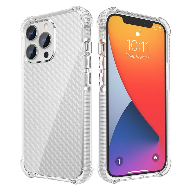 For iPhone 13 Pro Max Carbon Fiber Texture Four-corner Shockproof Phone Case