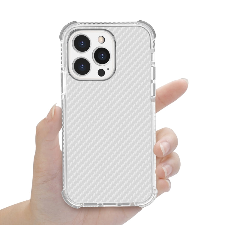 For iPhone 13 Pro Max Carbon Fiber Texture Four-corner Shockproof Phone Case
