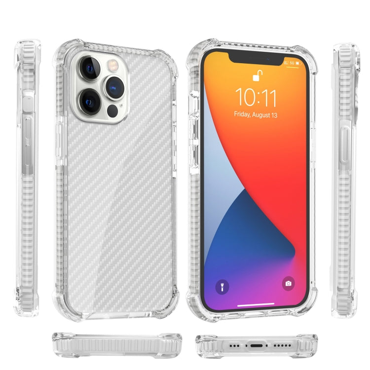 For iPhone 13 Pro Max Carbon Fiber Texture Four-corner Shockproof Phone Case