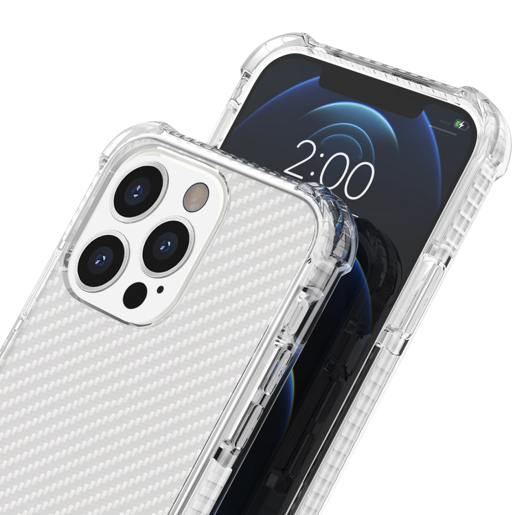 For iPhone 13 Pro Max Carbon Fiber Texture Four-corner Shockproof Phone Case