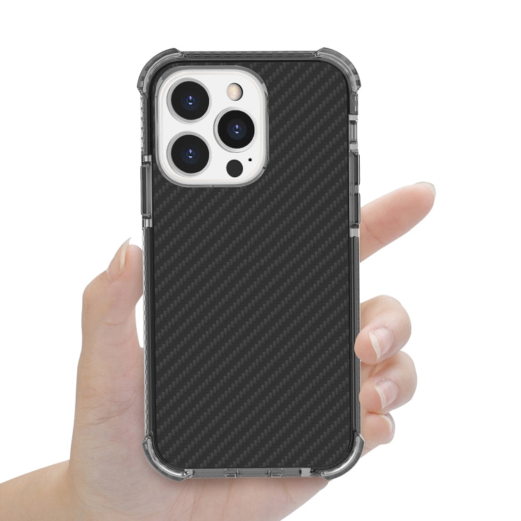 For iPhone 13 Pro Max Carbon Fiber Texture Four-corner Shockproof Phone Case