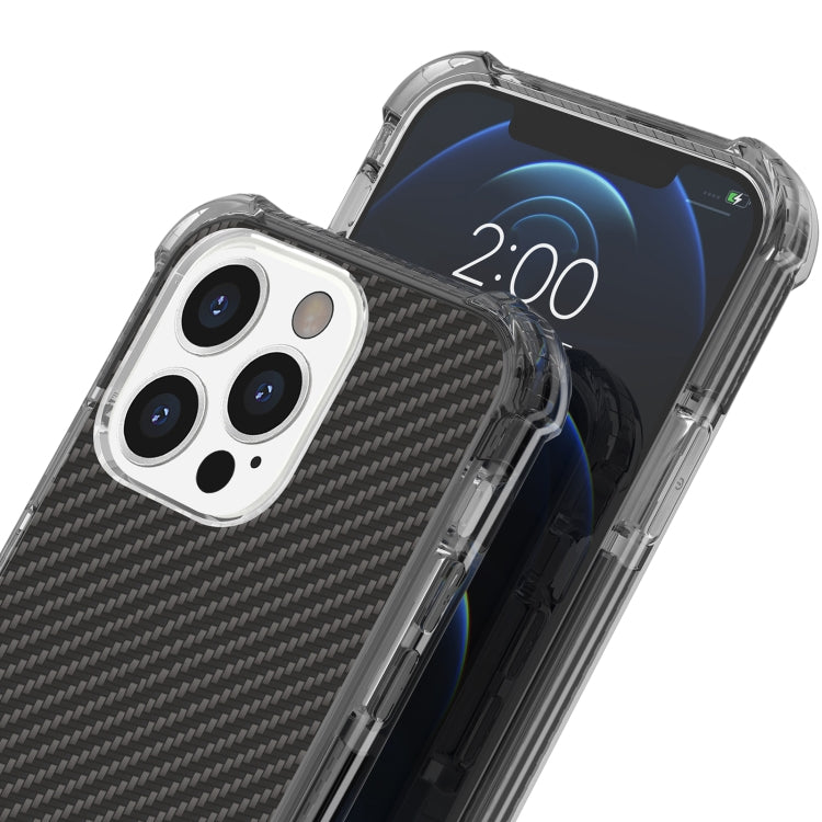 For iPhone 13 Pro Max Carbon Fiber Texture Four-corner Shockproof Phone Case