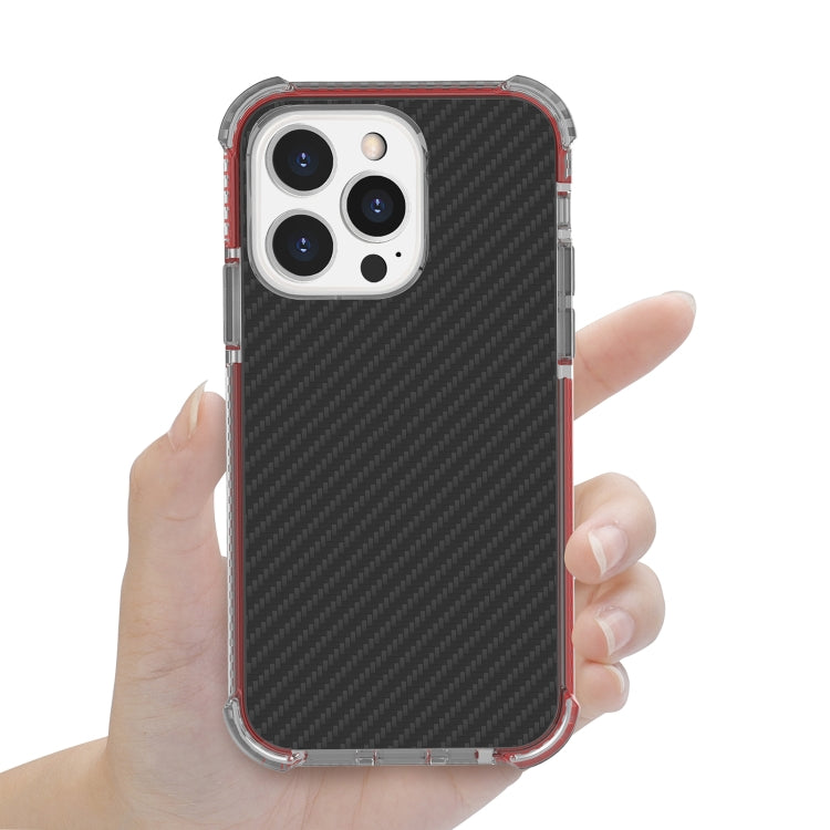 For iPhone 13 Pro Max Carbon Fiber Texture Four-corner Shockproof Phone Case