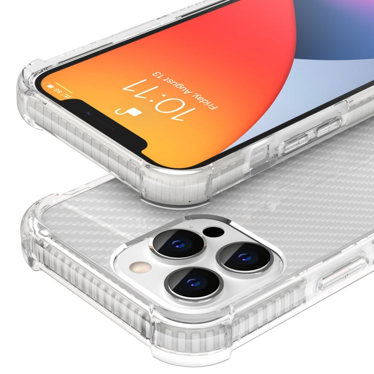 For iPhone 13 Pro Carbon Fiber Texture Four-corner Shockproof Phone Case