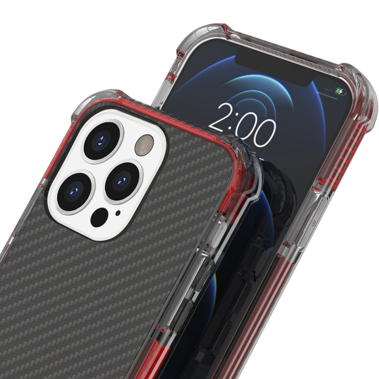 For iPhone 13 Pro Carbon Fiber Texture Four-corner Shockproof Phone Case