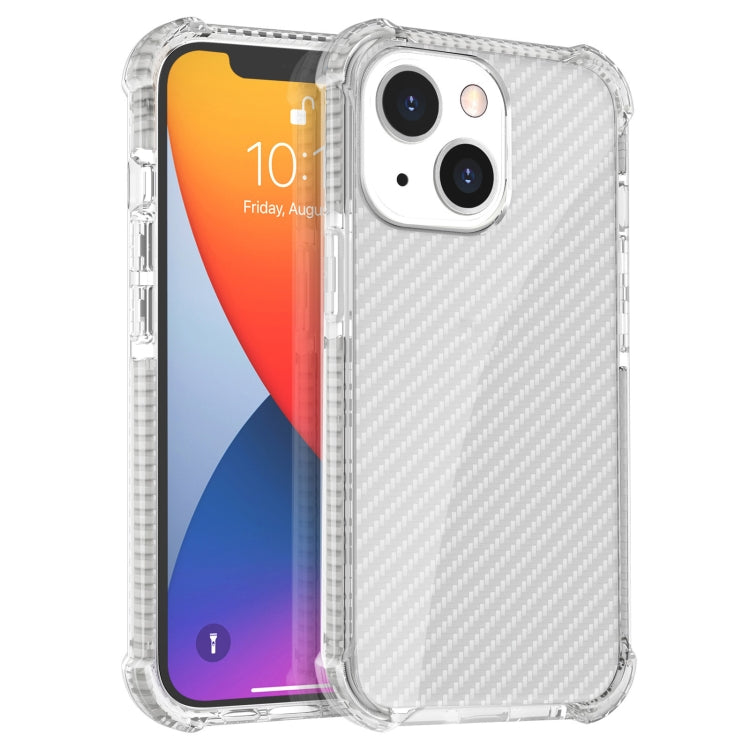 For iPhone 13 Carbon Fiber Texture Four-corner Shockproof Phone Case