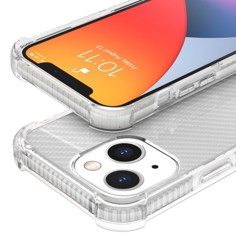 For iPhone 13 Carbon Fiber Texture Four-corner Shockproof Phone Case