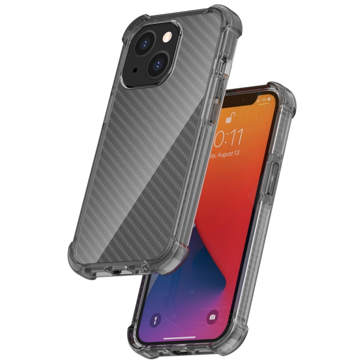 For iPhone 13 Carbon Fiber Texture Four-corner Shockproof Phone Case