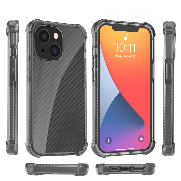 For iPhone 13 Carbon Fiber Texture Four-corner Shockproof Phone Case