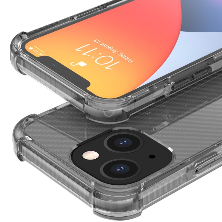 For iPhone 13 Carbon Fiber Texture Four-corner Shockproof Phone Case
