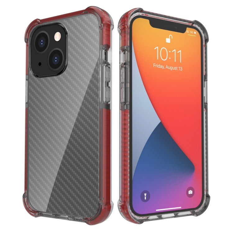 For iPhone 13 Carbon Fiber Texture Four-corner Shockproof Phone Case
