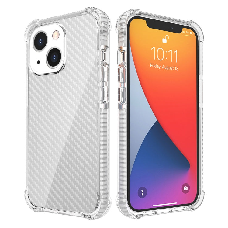 For iPhone 13 Carbon Fiber Texture Four-corner Shockproof Phone Case mini