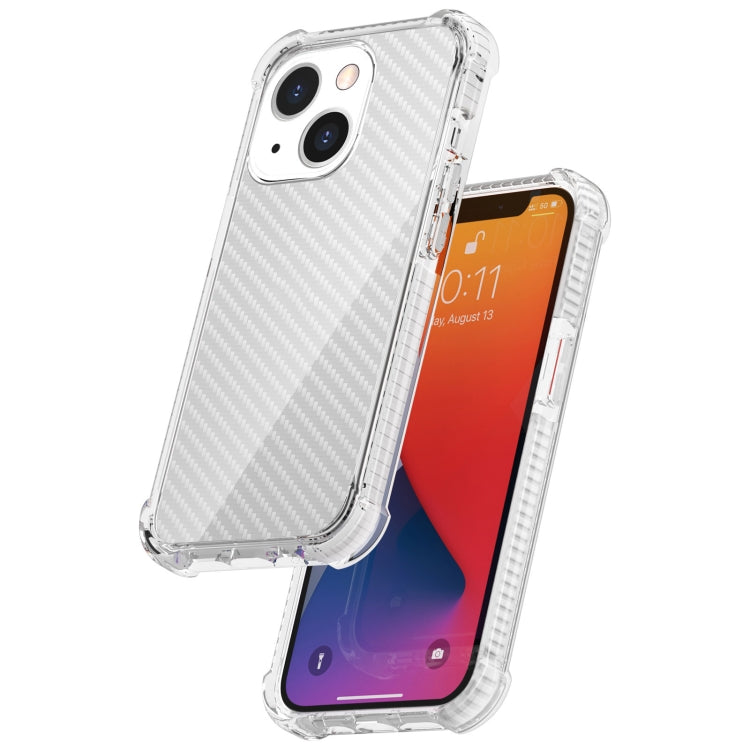 For iPhone 13 Carbon Fiber Texture Four-corner Shockproof Phone Case mini