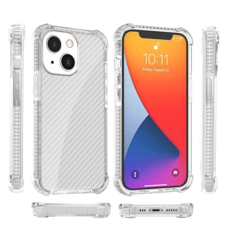 For iPhone 13 Carbon Fiber Texture Four-corner Shockproof Phone Case mini