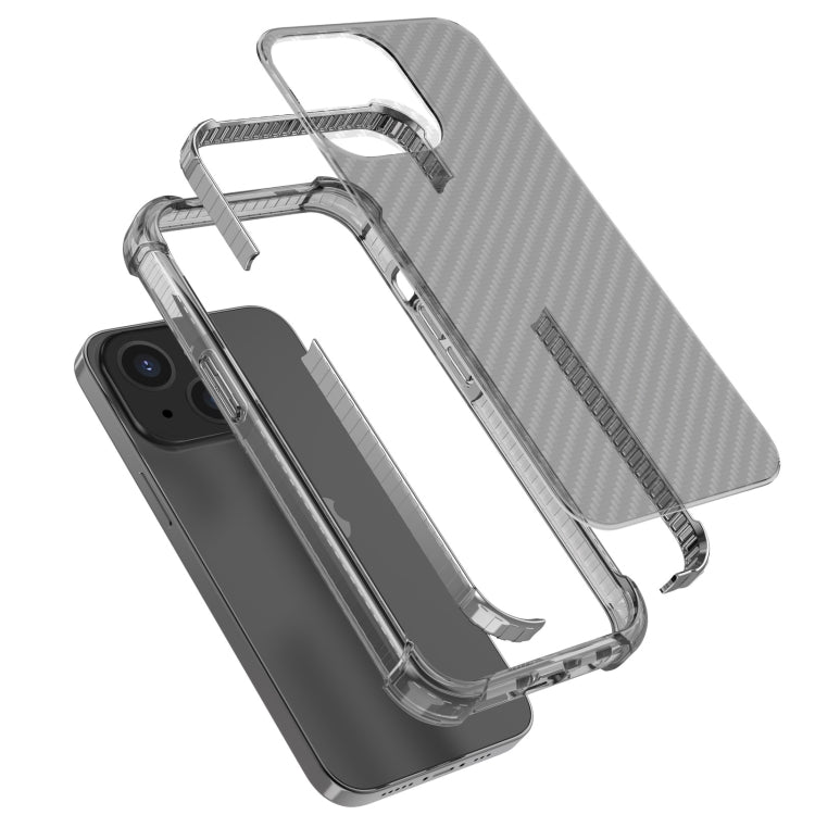 For iPhone 13 Carbon Fiber Texture Four-corner Shockproof Phone Case mini