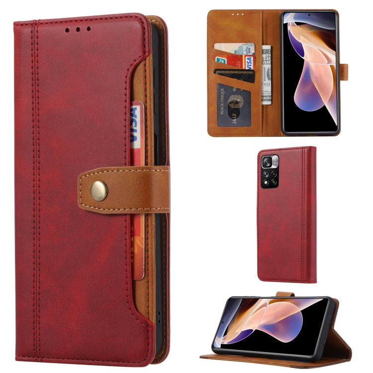 For Xiaomi Redmi Note 11/Poco M4 Pro Calf Texture Double Fold Leather Phone Case