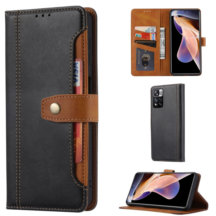 For Xiaomi Redmi Note 11/Poco M4 Pro Calf Texture Double Fold Leather Phone Case