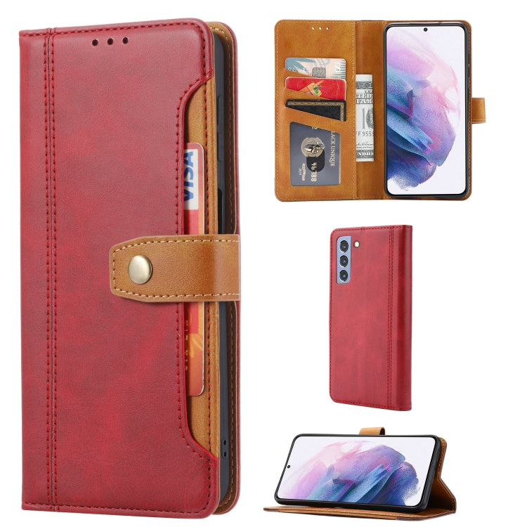 For Samsung Galaxy S22+ 5G Calf Texture Double Fold Leather Phone Case